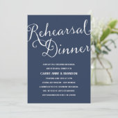 Invitation Bleu Marine | Dîner de répétition de calligraphie  (Debout devant)