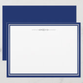 Invitation Bleu marine et argent (Devant / Derrière)