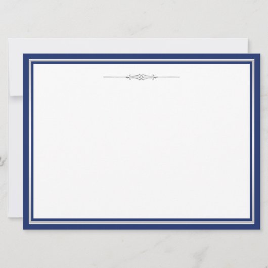 Invitation Bleu marine et argent (Devant)