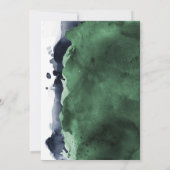 Invitation Bleu marine et couleur émeraude fête d'anniversair (Dos)