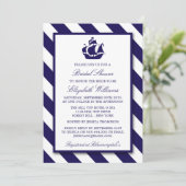 Invitation Bleu marine et Fête des mariées marine (Debout devant)