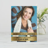 Invitation Bleu Marine et Gold Photo Trunk Party (Debout devant)