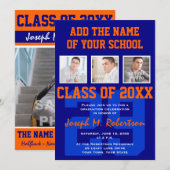 Invitation Bleu marine et manifestation sportive d'obtention (Devant / Derrière)