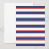 Invitation Bleu marine et rouge (Devant / Derrière)