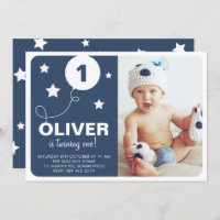 Bleu Marine | Étoiles et ballons Enfants Photo Ann