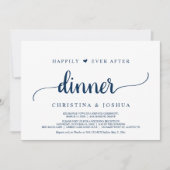Invitation Bleu marine, Fugue, Dîner pour un bonheur éternel (Devant)