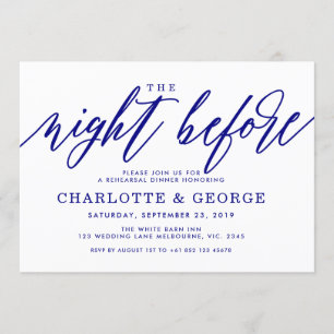 Invitation Bleu marine la nuit avant l'invitation