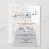 Invitation bleu marine moderne bar mitzvah photo (Devant)