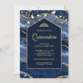 Invitation Bleu marine or Agate Marble Arch Quinceanera (Devant)