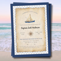 Invitation Bleu Marine pour une Fête de Retraite N