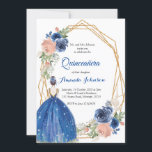 Invitation Bleu marine princesse Quinceañera espagnol 15e ann<br><div class="desc">Bleu marine princesse Quinceañera espagnol 15e anniversaire</div>