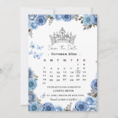 Invitation Bleu Méditerranée calendrier non photo enregistrer (Devant)