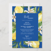 Invitation Bleu méditerranéen et Fête des mariées jaune Invit (Devant)