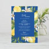 Invitation Bleu méditerranéen et Fête des mariées jaune Invit (Debout devant)