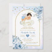Invitation Bleu Mexicain Petit Ange Ciel Envoyé Baby shower (Devant)
