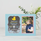 Invitation Bleu mignon de fête d'anniversaire de bulle de (Debout devant)