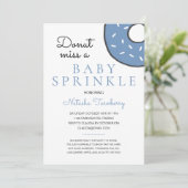 Invitation Bleu mignon Donut Baby Sprinkle Baby shower garçon (Debout devant)