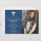 Invitation Bleu minimaliste et aquarelle (Devant)