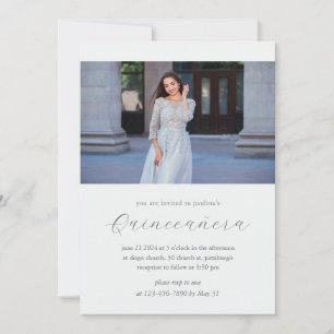 Invitation Bleu minimum 15 ans Anniversaire Quinceañera Photo