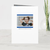 Invitation Bleu moderne bloc 5-Photo graduation (Dos)