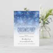 Invitation Bleu moderne et blanc de fête de vacances de Noël (Debout devant)