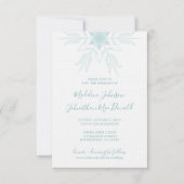 Invitation bleu moderne HIVER WONDERLAND mariage (Devant)