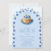 Invitation Bleu mou Pancake Baby Brunch Baby shower (Devant)