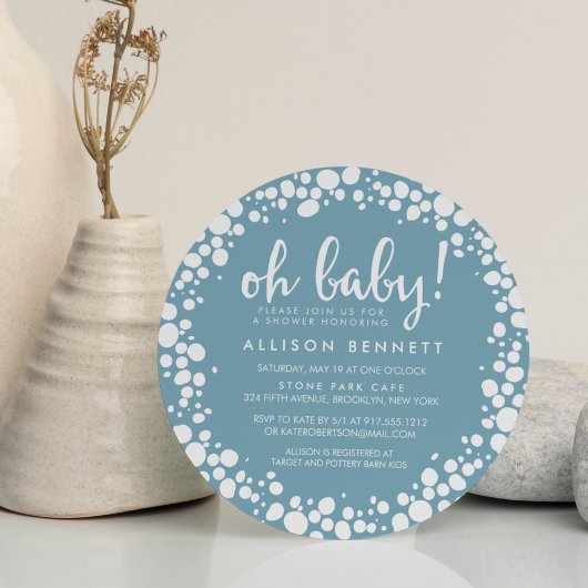 Invitation Bleu mousseux | BABY SHOWER