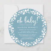 Invitation Bleu mousseux | BABY SHOWER (Devant)