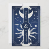 Invitation Bleu mystique et Lune Solaire Argent (Dos)