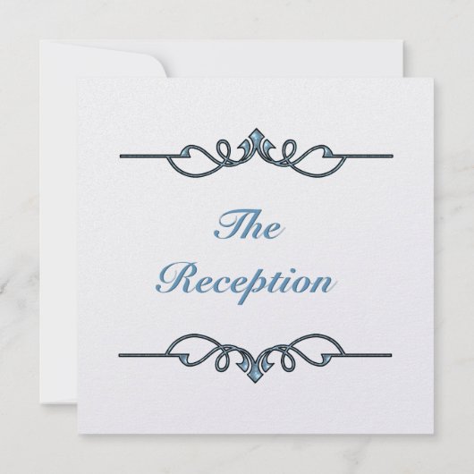 Invitation Bleu nacré (invitation de réception) (Dos)