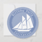 Invitation Bleu Nautique/Blanc Grilles Quirky Pour tous les â (Dos)