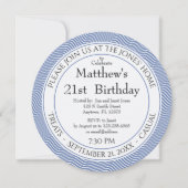 Invitation Bleu Nautique/Blanc Grilles Quirky Pour tous les â (Devant)