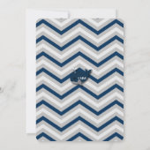 Invitation Bleu nautique Chevron de garçon d'invitation de (Dos)
