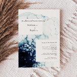 Invitation Bleu Nautique Destination Mariage<br><div class="desc">Ce Blue Nautical Destination Wedding Rehearsal Invitation design associe le blanc élégant et classique avec des vagues océaniques couleur bleu foncé comme décor somptueux pour une typographie minimaliste sophistiquée et des détails de script boho. Idéal pour une esthétique nautique de luxe moderne, avec un style de plage marine d'ambiance unique....</div>