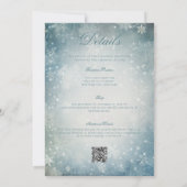 Invitation Bleu Neige et blanc Étincelle à deux côtés (Dos)