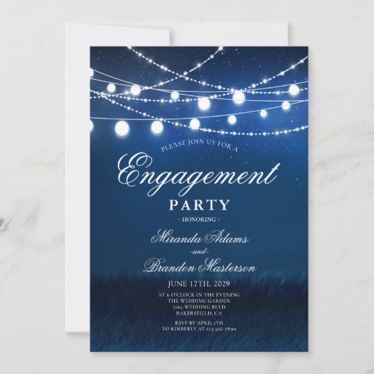 Invitation Bleu Night and Silver Lights (Devant)