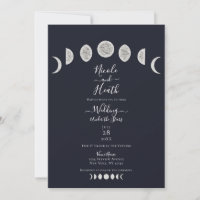 Bleu Night Sky Moon Phases Mariage soirée