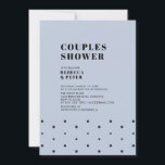 Invitation Bleu noir et poussière | Wedding shower moderne Co<br><div class="desc">Célébrez votre journée spéciale avec cet élégant modèle d'invitation wedding shower moderne. Cette conception est minimaliste et de type avec un jeu de couleurs bleu noir et poussière.</div>