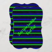 Invitation Bleu Noir Grandes Vertes (Devant / Derrière)