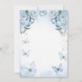 Invitation Bleu Notre Petit Papillon tourne un Or (Dos)