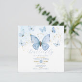 Invitation Bleu Notre Petit Papillon tourne un Or (Debout devant)