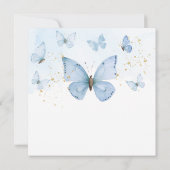 Invitation Bleu Notre Petit Papillon tourne un Or (Dos)