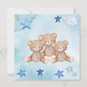 Invitation Bleu nounours mignon fête d'anniversaire Invitatio (Dos)