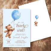 Invitation Bleu Nous pouvons attendre Baby shower