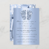 Invitation Bleu Nouveau bébé Douche pieds garçon Parties scin (Devant / Derrière)