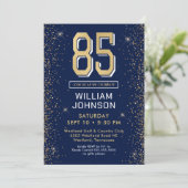 Invitation Bleu Nuit Moderne 85e Anniversaire (Debout devant)