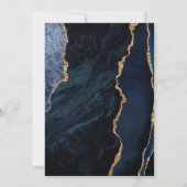 Invitation Bleu Nuit Or Agate Ardoise Script 70e Anniversaire (Dos)