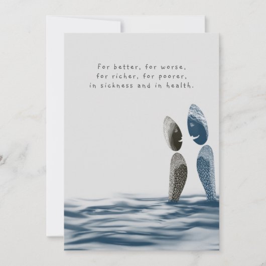 Invitation Bleu Océan Aquarelle Côte Plage Mariage (Devant)