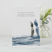 Invitation Bleu Océan Aquarelle Côte Plage Mariage (Debout devant)